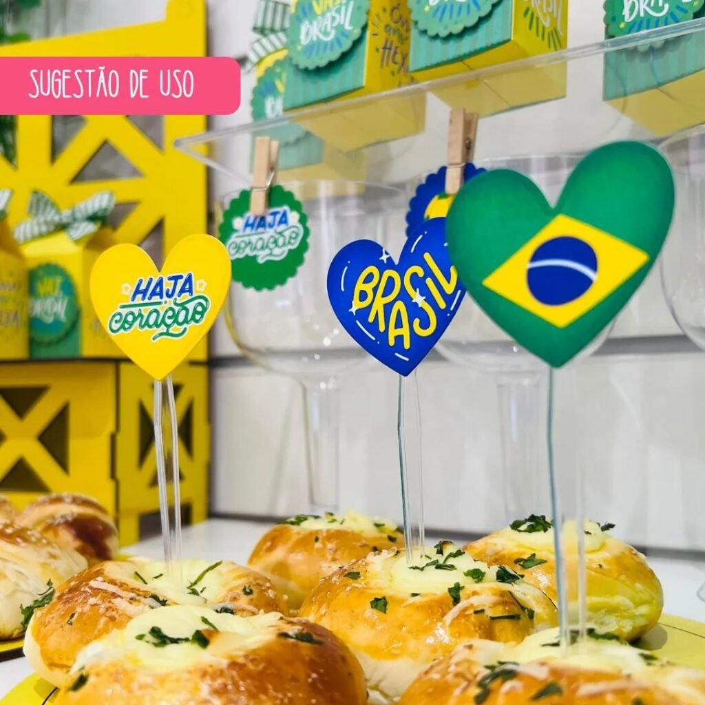 Repeteko corações toppers para doces Brasil copa 2026 - Imagem 2