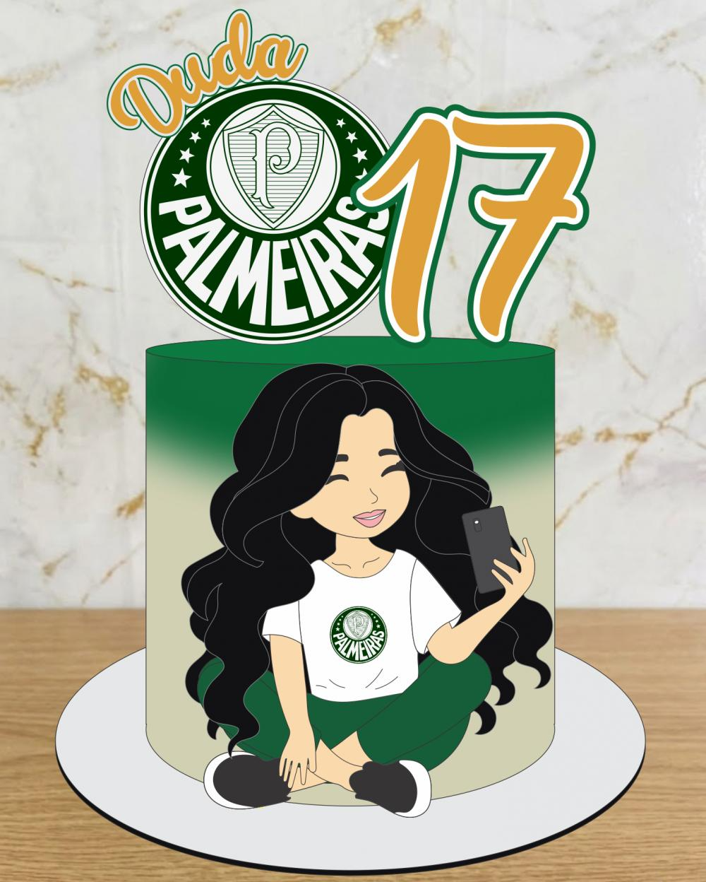 Futebol Menina Palmeiras - Topo de Bolo - Imagem 1
