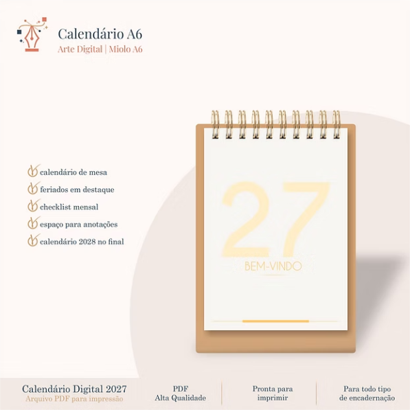 Calendário A6 Vertical
