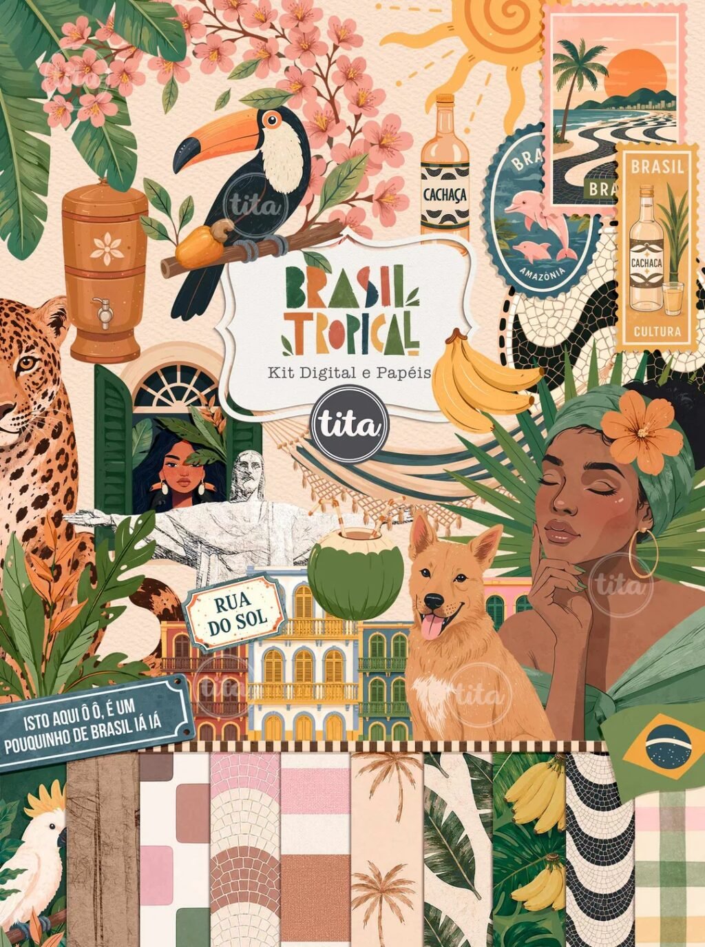 Brasil Tropical - Combão Ilustrações + Papéis (Tita) - Imagem 14