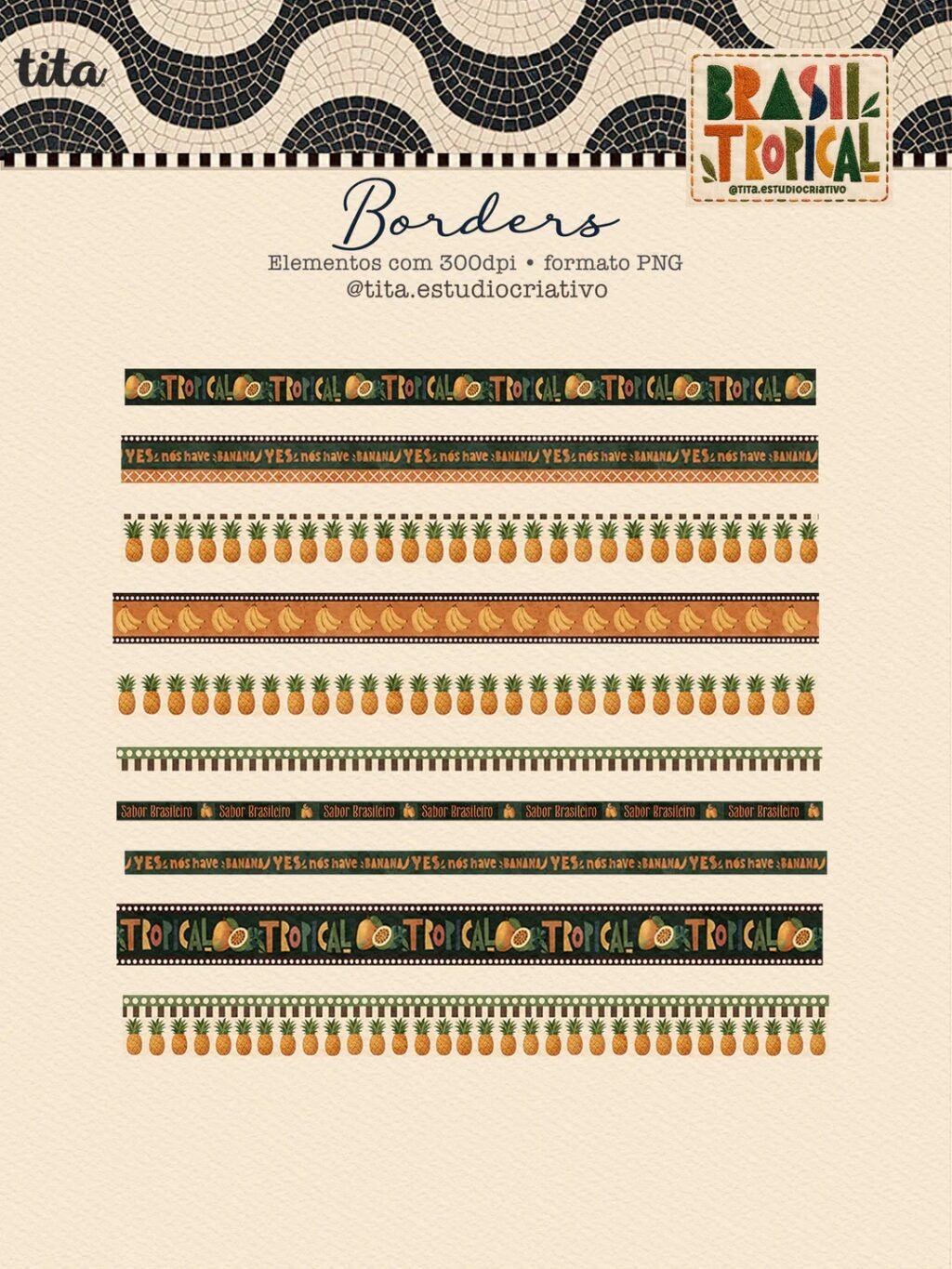 Brasil Tropical - Combão Ilustrações + Papéis (Tita) - Imagem 12