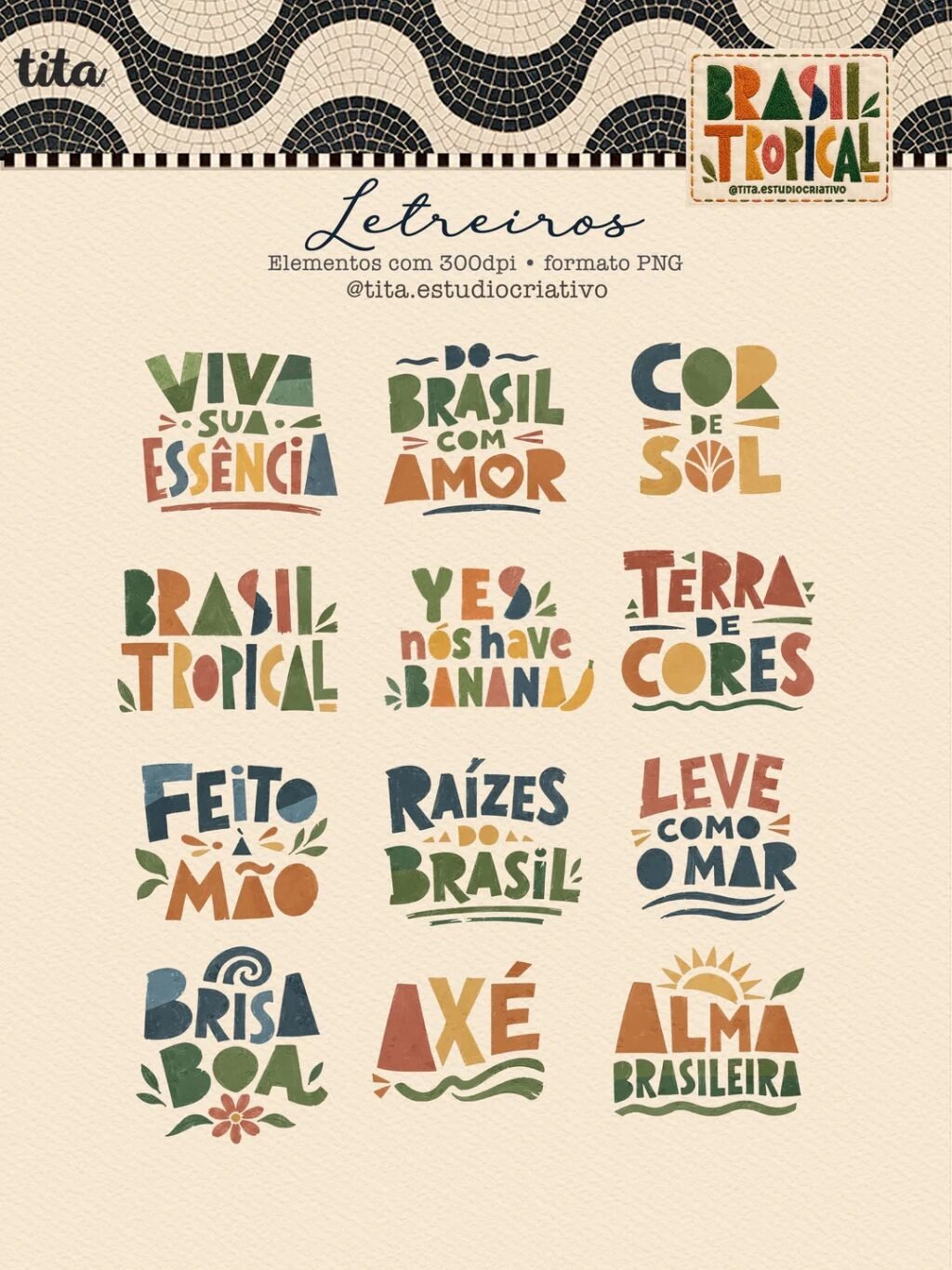 Brasil Tropical - Combão Ilustrações + Papéis (Tita) - Imagem 13