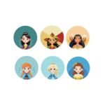 Princesas - Kit 6 rascunhos para pintar/bordar plaquinhas de maternidade - Imagem 2