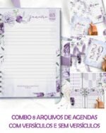 COMBO 8 Agendas 2027 e Permanente COM VERSÍCULOS e SEM VERSÍCULOS Violeta
