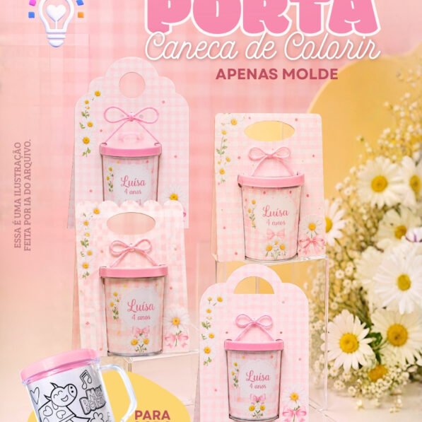 Porta Caneca Colorir