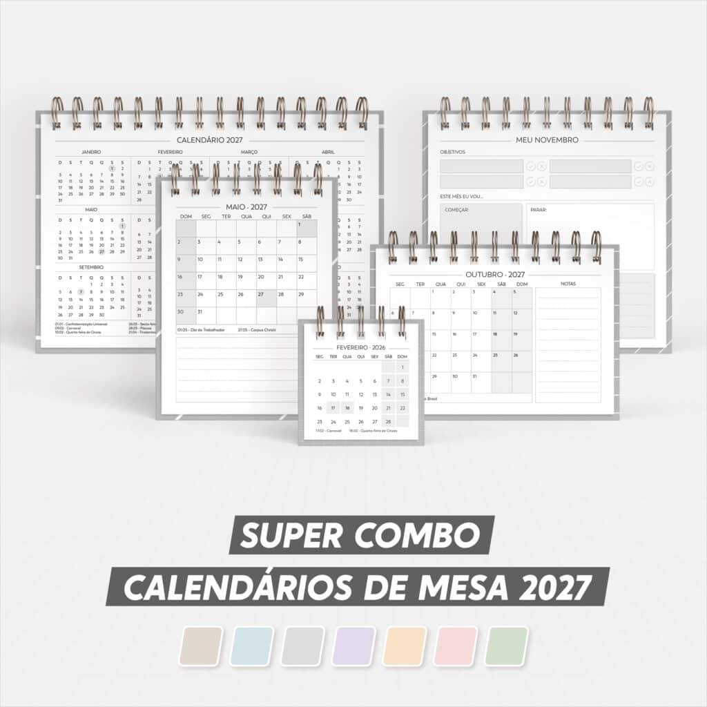 Super Combo Calendário de Mesa 2027 - Imagem 1