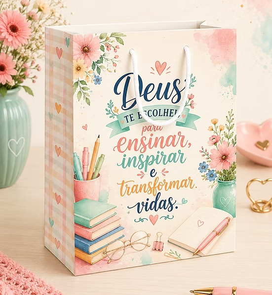 Pack encadernação – Dia dos professores – Rosa