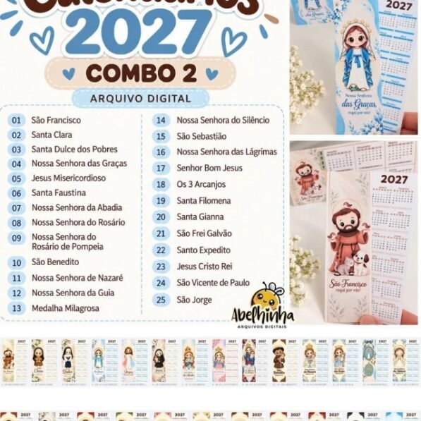 COMBO 2 Calendários 2027 – Santinhos