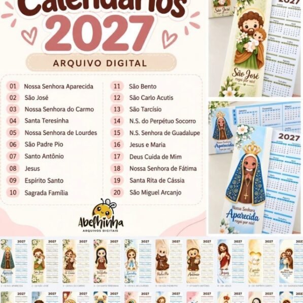 COMBO 1 Calendários 2027 – Santinhos
