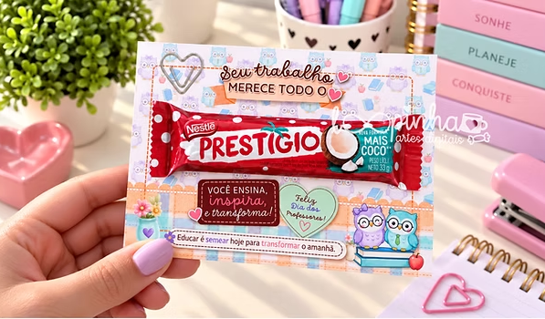 Card chocolate Prestígio e mini Talento – Dia dos Professores 2026