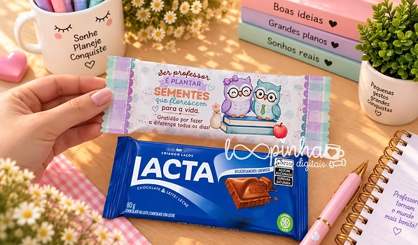 Embalagem barra chocolate e Kit Kat – Dia dos Professores 2026