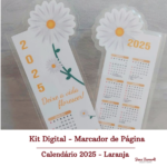 Marcador de Página Calendário 2025 - Laranja