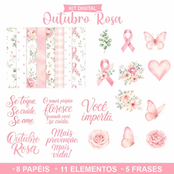 Outubro Rosa 2026 – Kit Digital