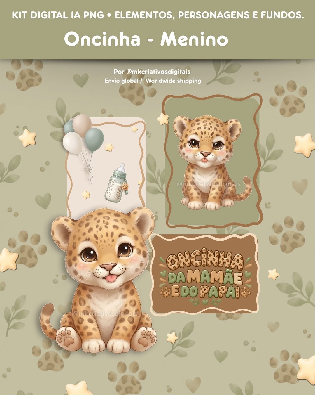 Oncinha Menino - Kit Digital - Imagem 1