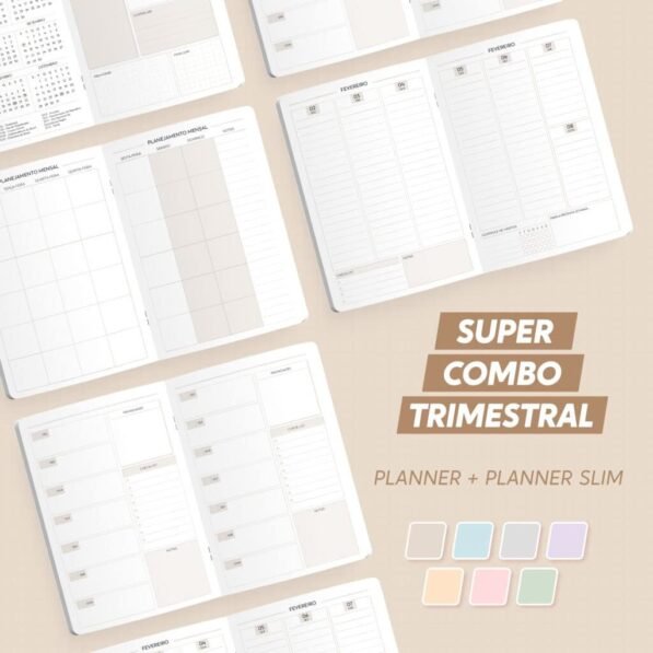 Super Combo Planner Modular Trimestral + Trimestral Slim 2027 – Brochura (Nilmara)