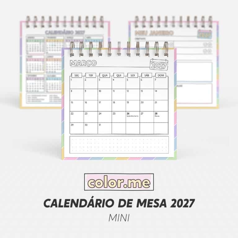 Calendário de Mesa 2027 Color.me – Mini