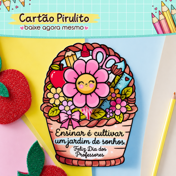 Cartão Pirulito Dia dos Professores