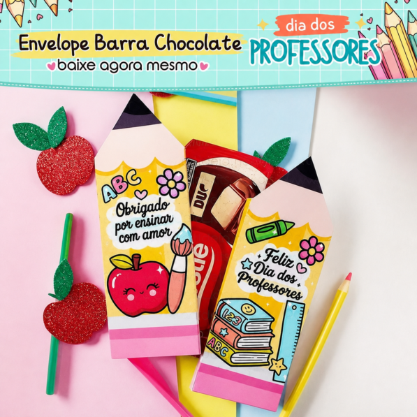 Envelope Barra de Chocolate Dia dos Professores