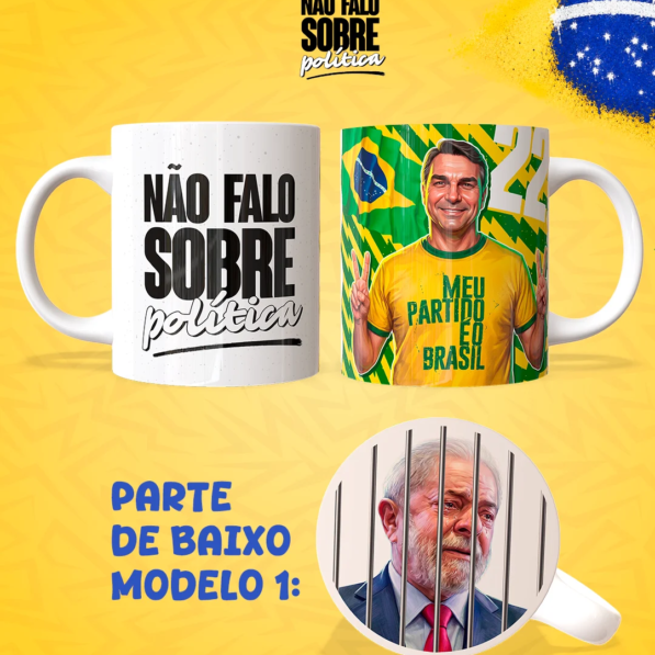 Não Falo Sobre Política | Flávio B. – Artes Avulsas Caneca