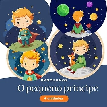 O Pequeno Princípe – Kit 04 rascunhos para pintar/bordar plaquinhas de maternidade