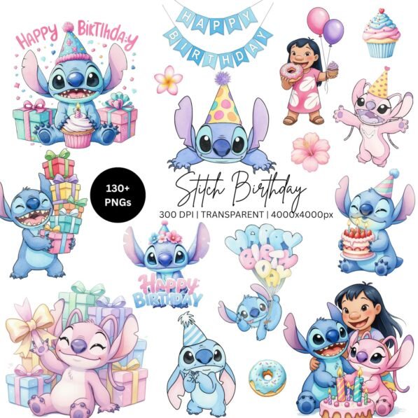 Stich Aniversário – Kit Digital