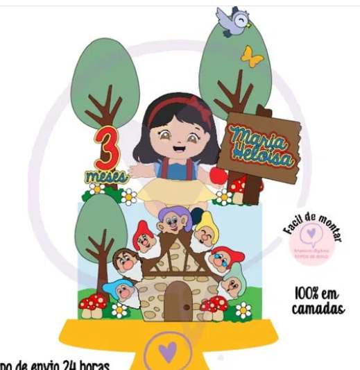 Branca de Neve Baby – Topo de Bolo