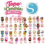COMBO 40 Temas - Topo de Bolo Cenário