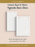 Agenda Sem Data Coleção Laços & Rosas Costura (Perfeito Miolo)