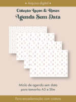 Agenda Sem Data Coleção Laços & Rosas Costura (Perfeito Miolo) - Imagem 2