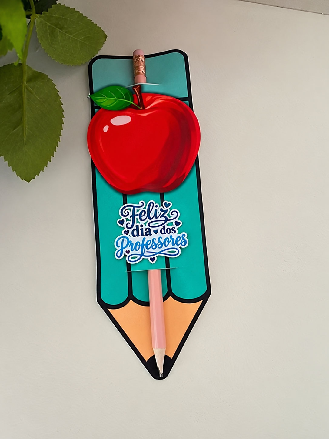 Card lápis maça dia dos professores - Imagem 1