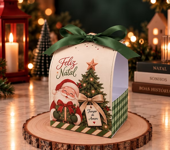 Caixa para Mini  Panetone – Natal