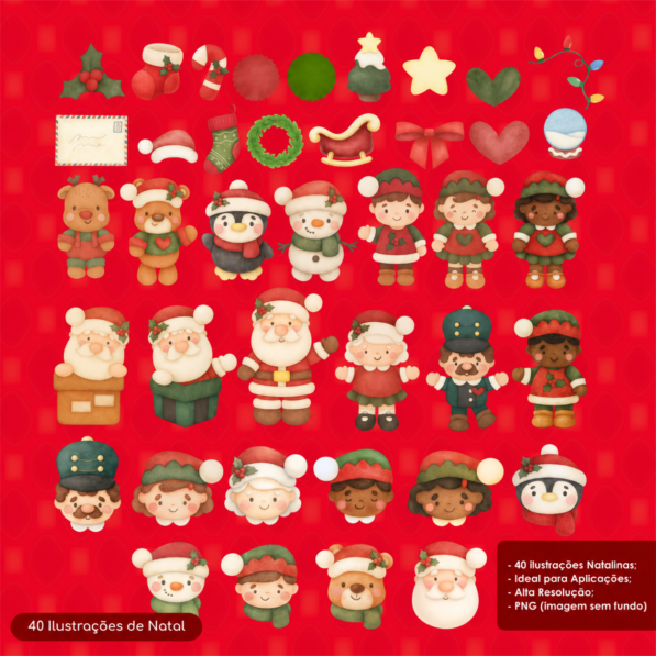 40 Ilustrações Digitais de Natal