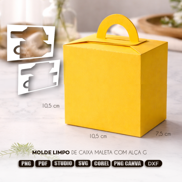 Caixa Maleta com alça (Lancheirinha G) – Molde Limpo