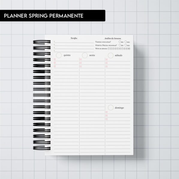 Miolo Planner Spring Permanente (Trilha de Papel)
