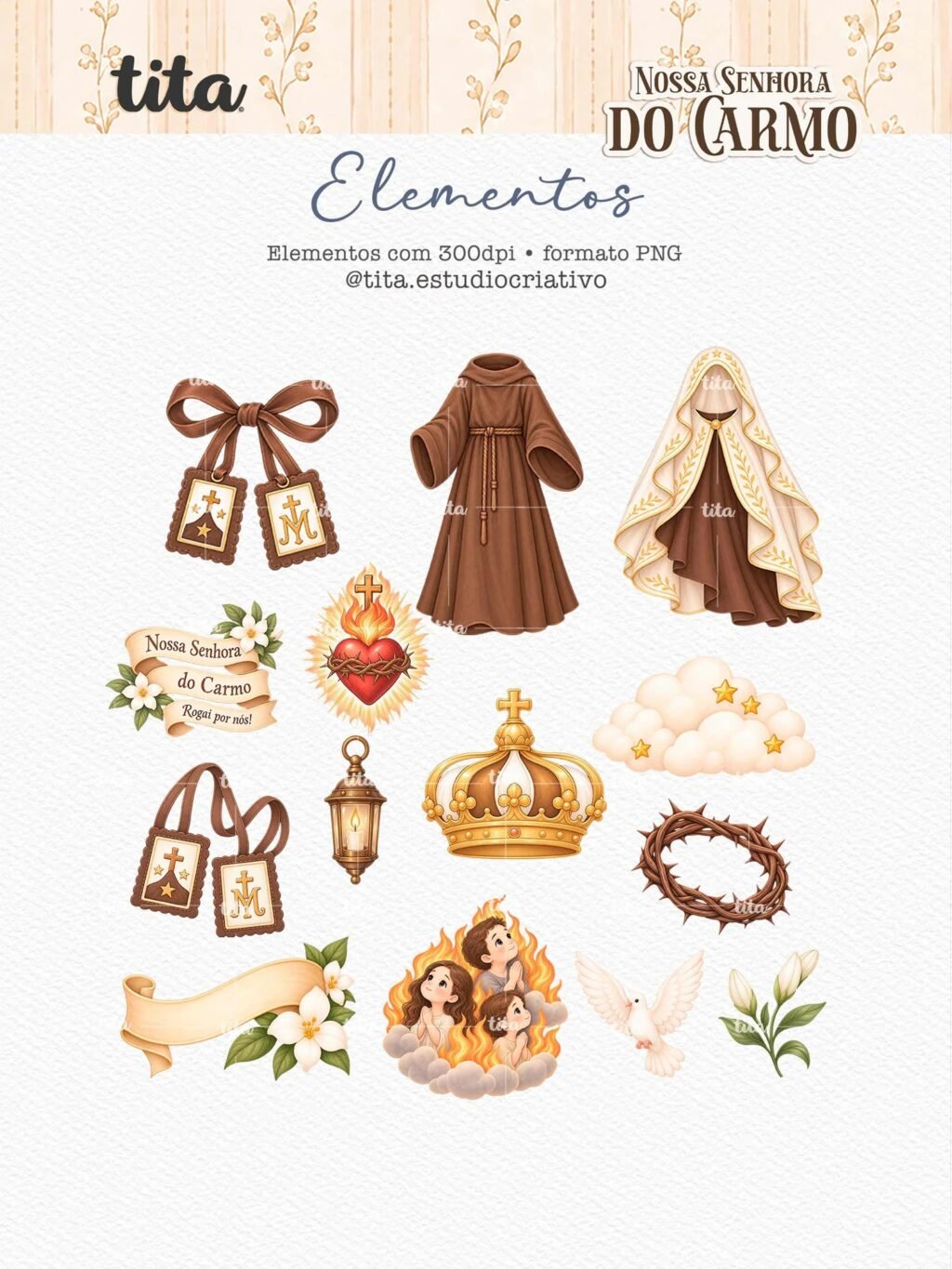 Santos - Nossa Senhora do Carmo - Ilustrações (Tita) - Imagem 3