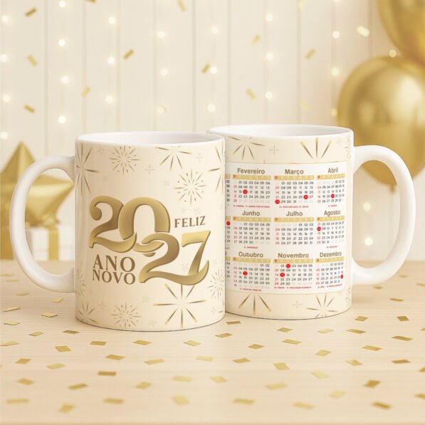 Ano Novo – Calendário 2027 (Artes Canecas)
