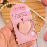 Cartao Chaveiro Espelho - Outubro Rosa