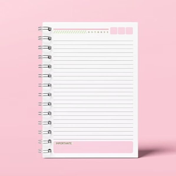 Miolo Agenda SEM DATA – 1DPP + 2DPP – A5 – wire-o/espiral 6 cores