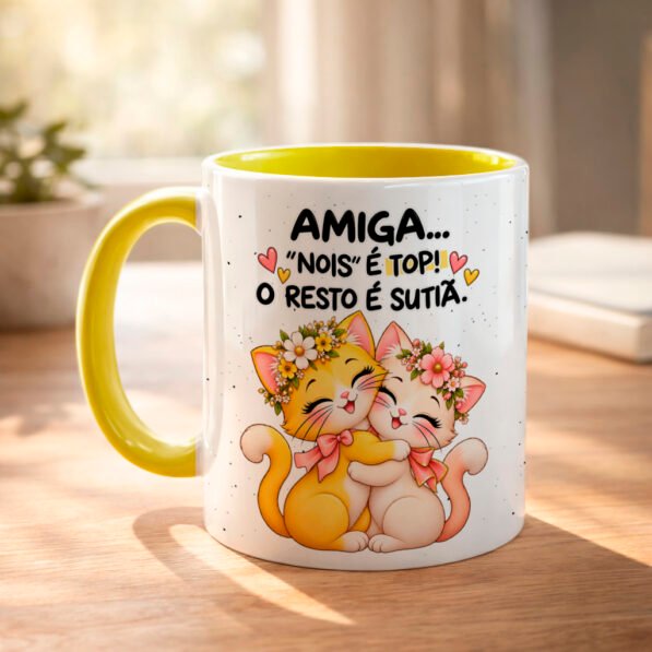 Amiga nois é top, o resto é sutiã – Arte Avulsa Caneca