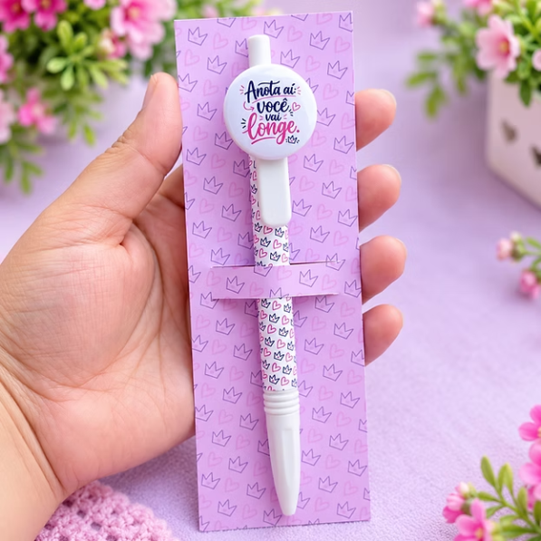 Caneta Com Botton – Anota Aí: Você Vai Longe
