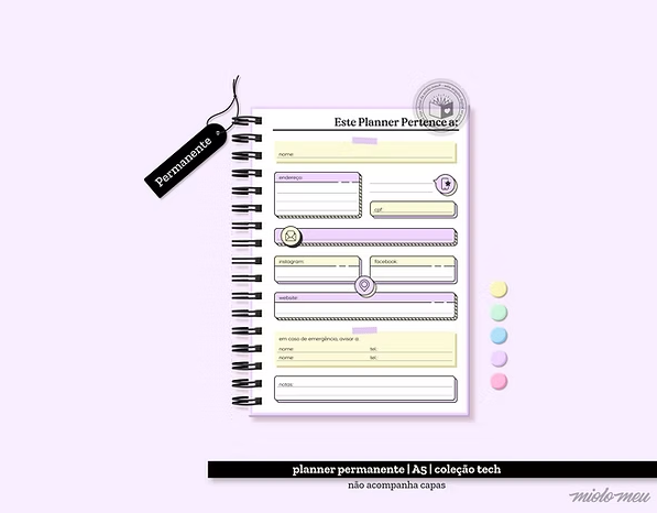 Tech Planner Permanente – A5 (Miolo Meu)