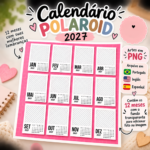 Molduras Calendário Polaroid 2027 (Português, English, Español) - Imagem 2