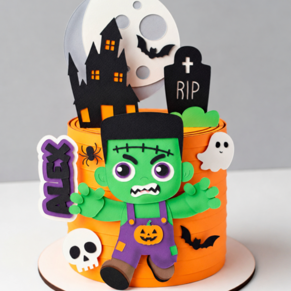 Frankenstein Baby Halloween 3D – Topo de Bolo