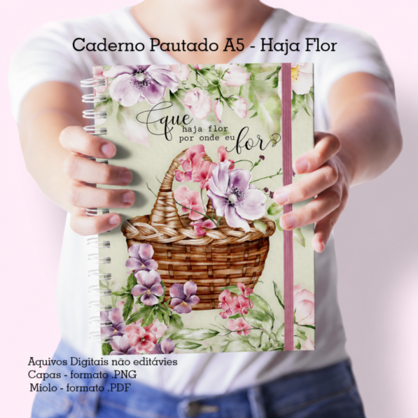 Haja Flor – Caderno Pautado A5 + Bloquinho A6