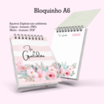 Gratidão Floral Rosa – Caderno Pautado A5 + Bloquinho A6 - Imagem 2