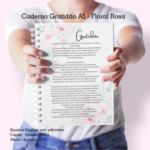 Gratidão Floral Rosa – Caderno Pautado A5 + Bloquinho A6 - Imagem 3