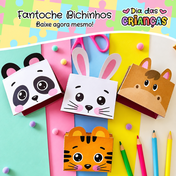 Fantoches Bichinhos Dia das Crianças
