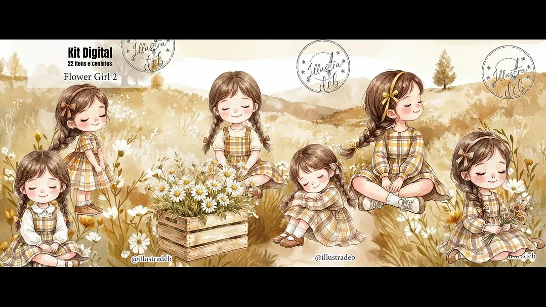 Flower Girl 2 - Kit Digital - Imagem 1