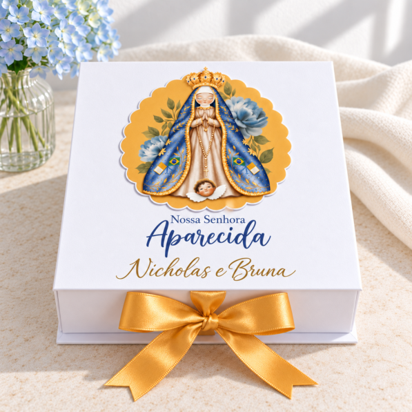 Molde Caixa Convite Cartonada + Brinde Nossa Senhora Aparecida