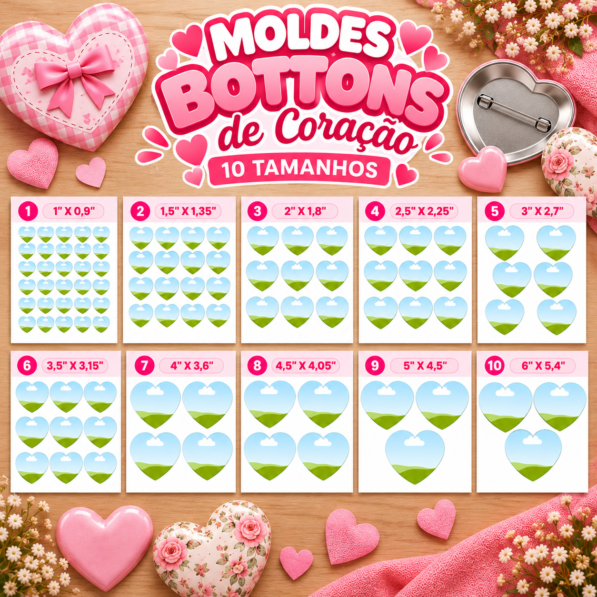 Molduras Bottons Coração